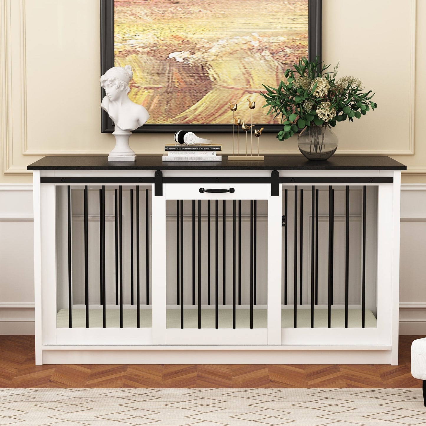 Pet Residence con rinforzo in tubo di ferro, elegante e robusta cuccia per cani