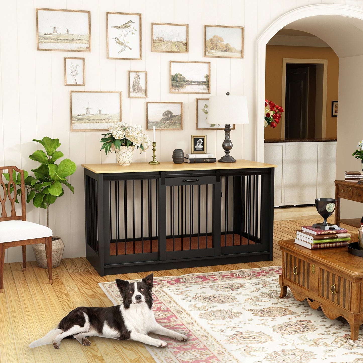 Pet Residence con rinforzo in tubo di ferro, elegante e robusta cuccia per cani