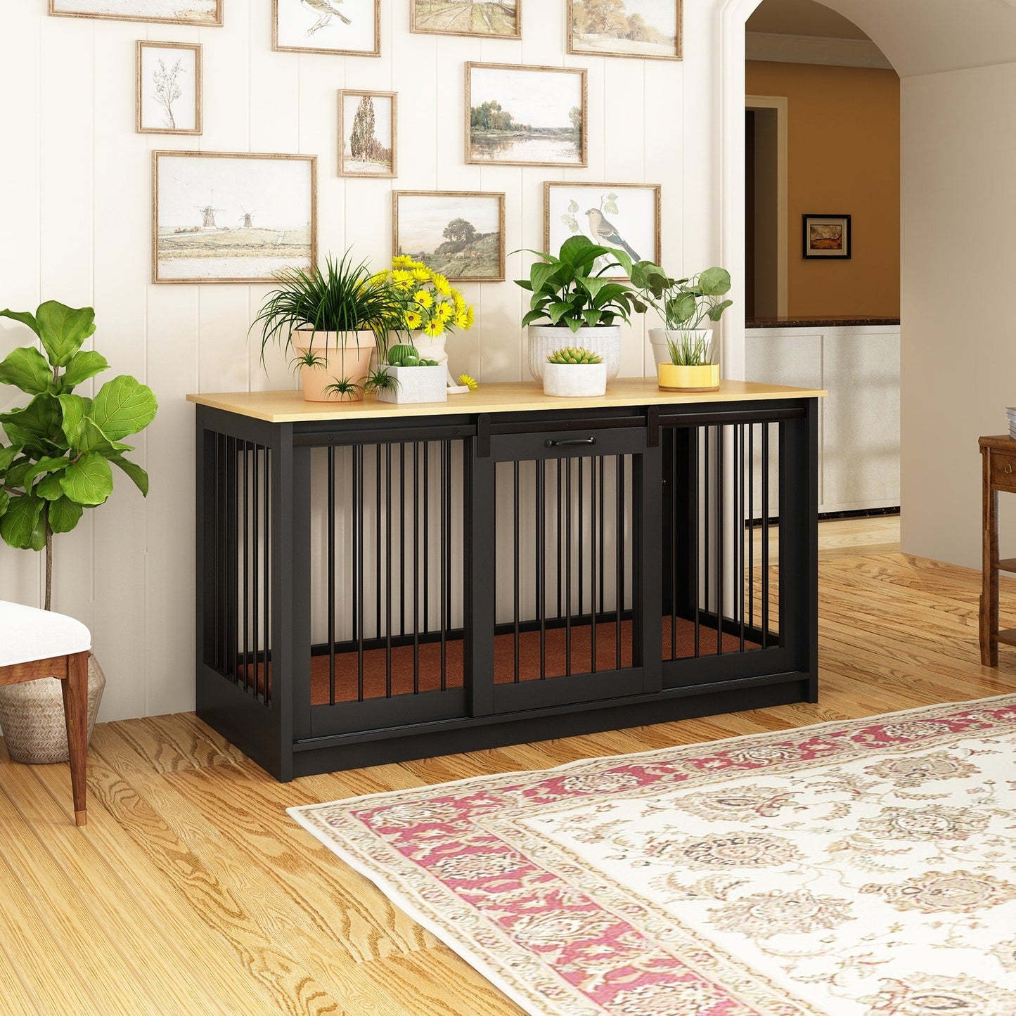 Pet Residence con rinforzo in tubo di ferro, elegante e robusta cuccia per cani