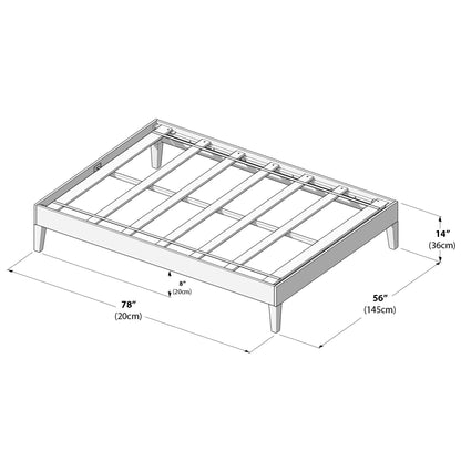 Letto a piattaforma full-size con travi e assi