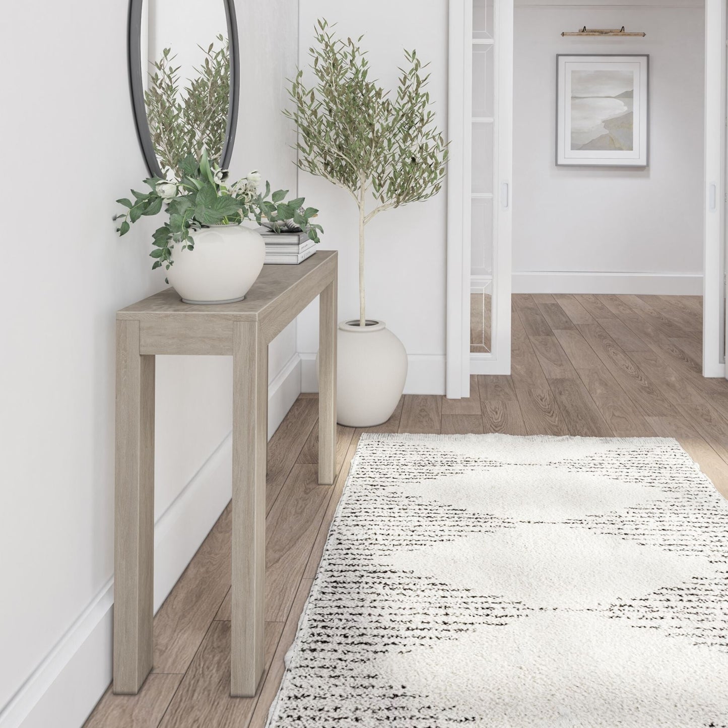 Tavolo consolle moderno con travi e assi - 46