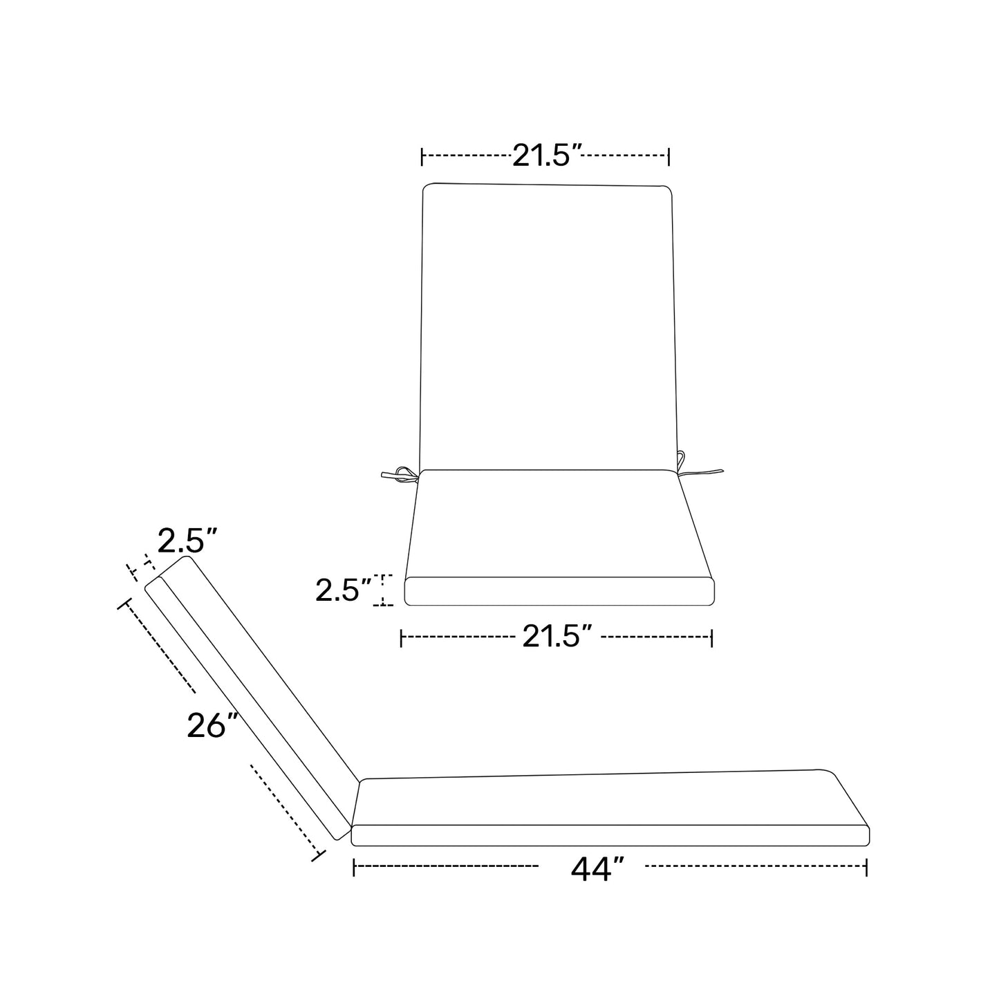 Cuscini per chaise longue da esterno Polytrends resistenti allo sbiadimento e adatti a tutte le stagioni - (set da 2)