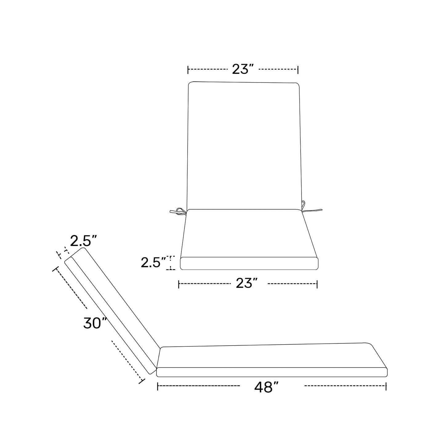 Cuscini per chaise longue da esterno Polytrends resistenti allo sbiadimento e adatti a tutte le stagioni - (set da 2)