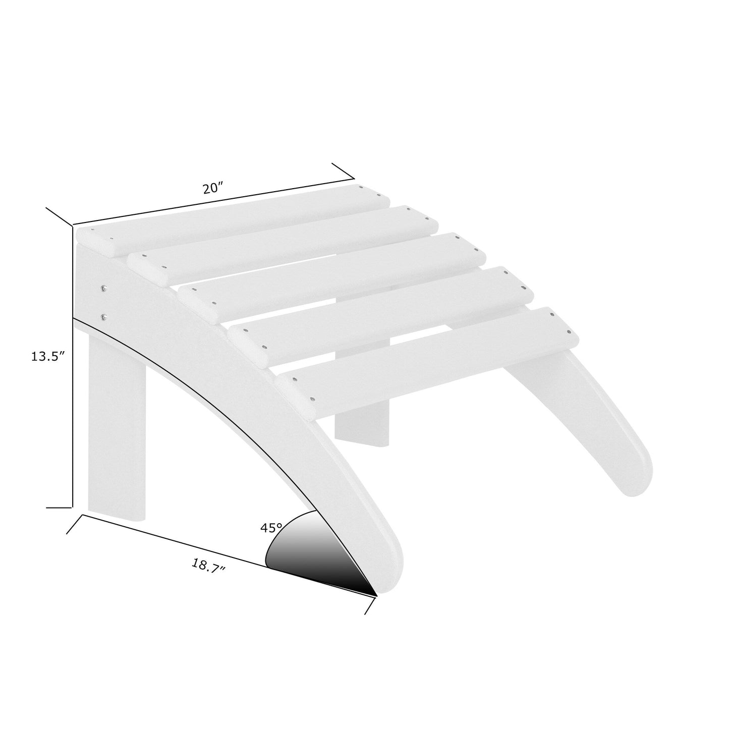 Sedia Adirondack pieghevole per esterni e patio Polytrends Laguna HDPE, adatta a tutte le stagioni, con pouf (set da 2 pezzi)