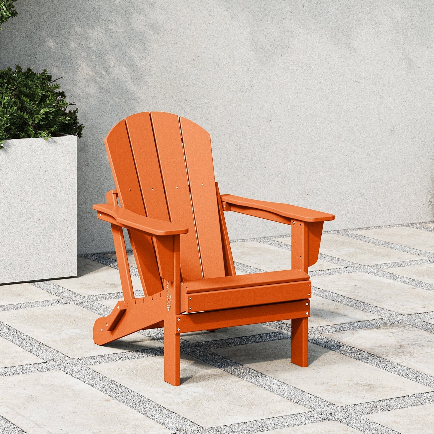 Sedia Adirondack pieghevole per esterni e patio, resistente allo sbiadimento e a tutte le condizioni atmosferiche, Polytrends Laguna