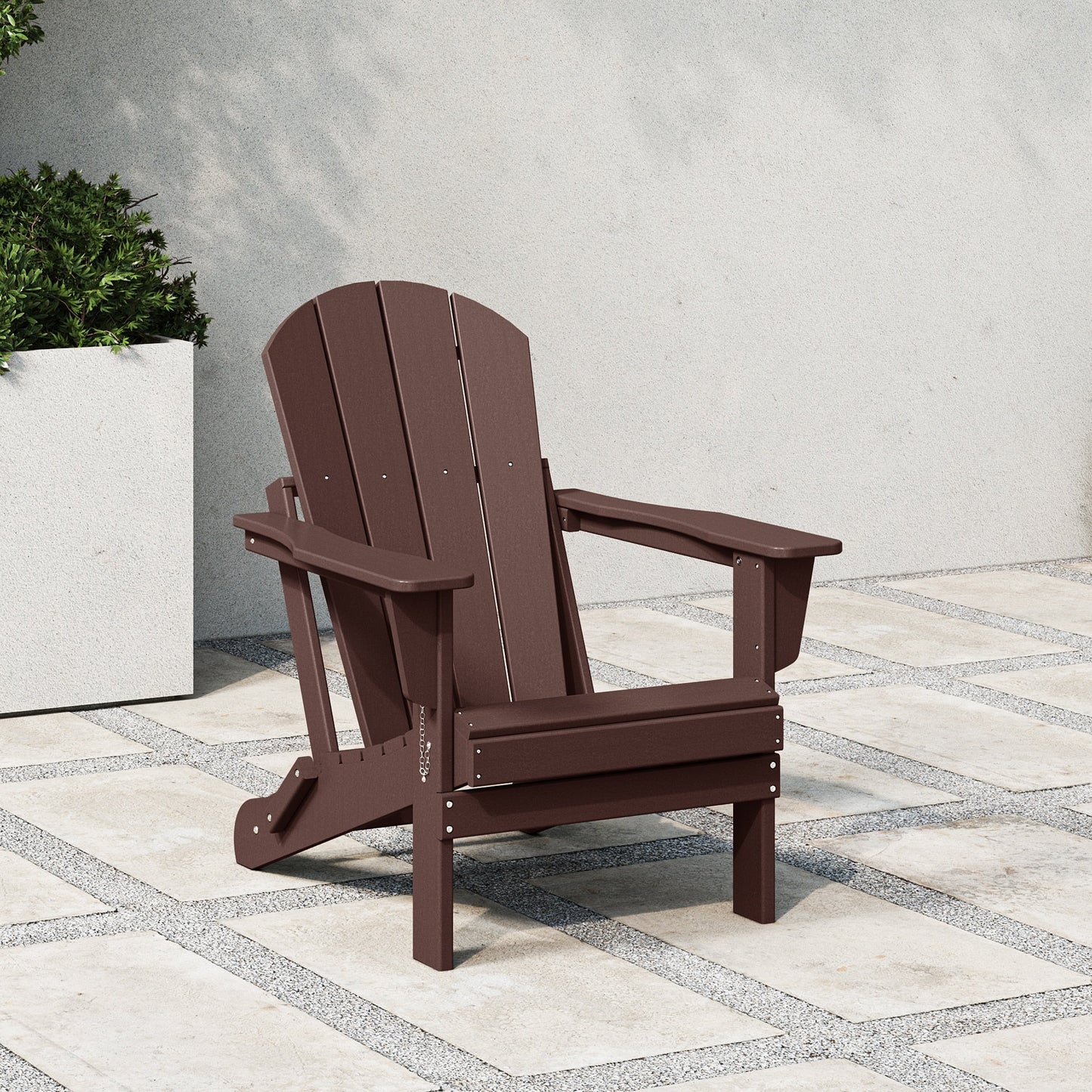 Sedia Adirondack pieghevole per esterni e patio, resistente allo sbiadimento e a tutte le condizioni atmosferiche, Polytrends Laguna