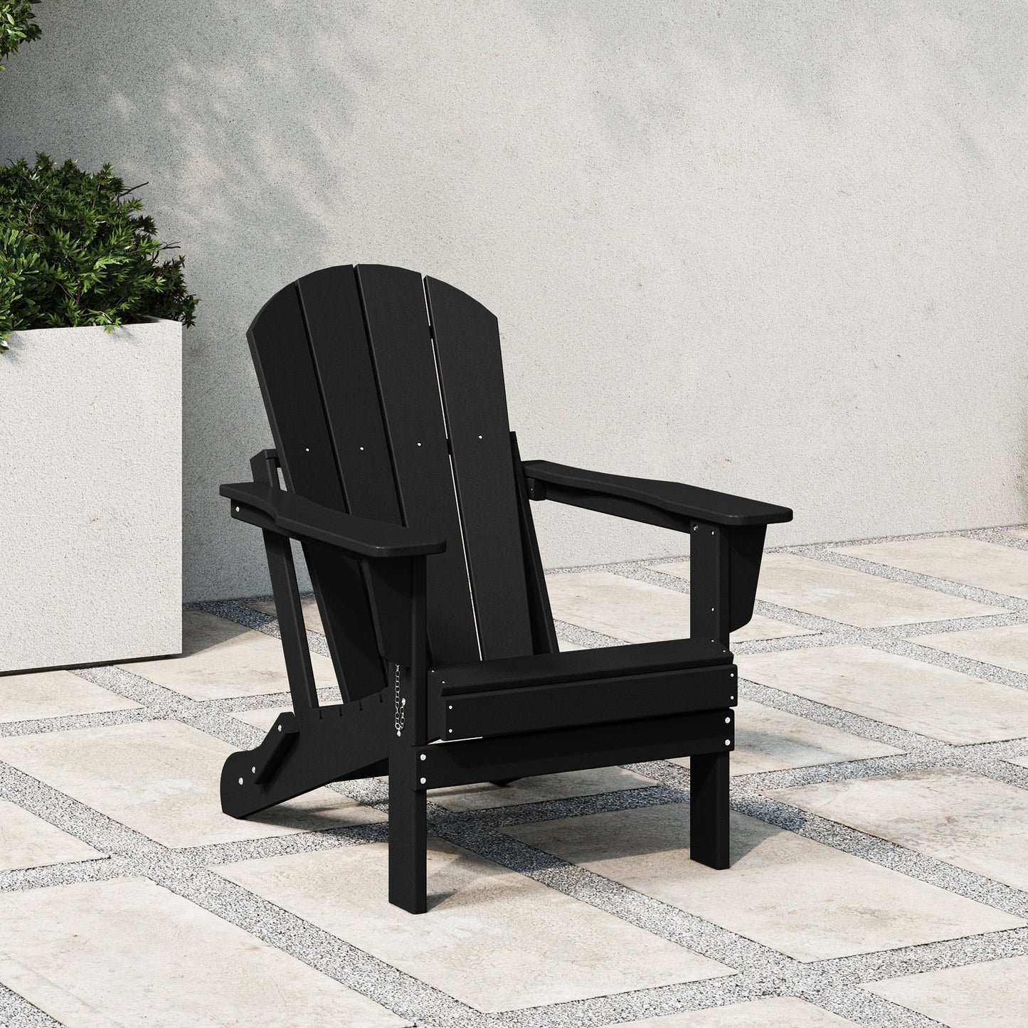 Sedia Adirondack pieghevole per esterni e patio, resistente allo sbiadimento e a tutte le condizioni atmosferiche, Polytrends Laguna
