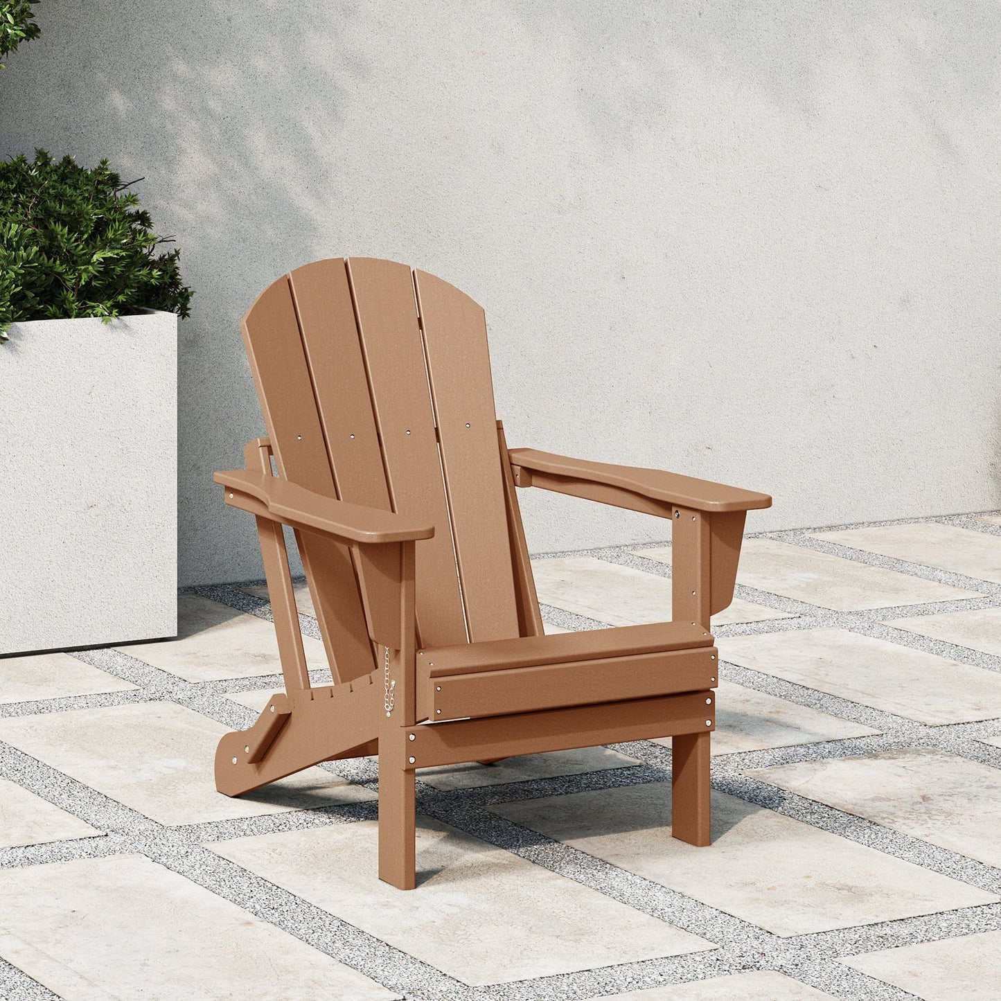 Sedia Adirondack pieghevole per esterni e patio, resistente allo sbiadimento e a tutte le condizioni atmosferiche, Polytrends Laguna
