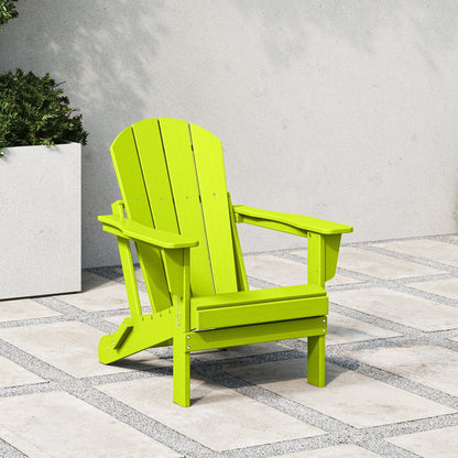 Sedia Adirondack pieghevole per esterni e patio, resistente allo sbiadimento e a tutte le condizioni atmosferiche, Polytrends Laguna
