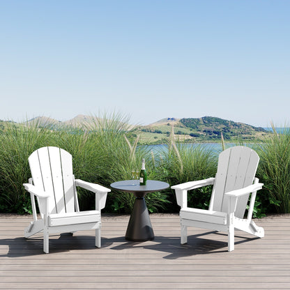 Sedie Adirondack pieghevoli per esterni e patio, resistenti alle intemperie, Polytrends Laguna (set da 2)