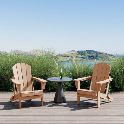 Sedie Adirondack pieghevoli per esterni e patio, resistenti alle intemperie, Polytrends Laguna (set da 2)