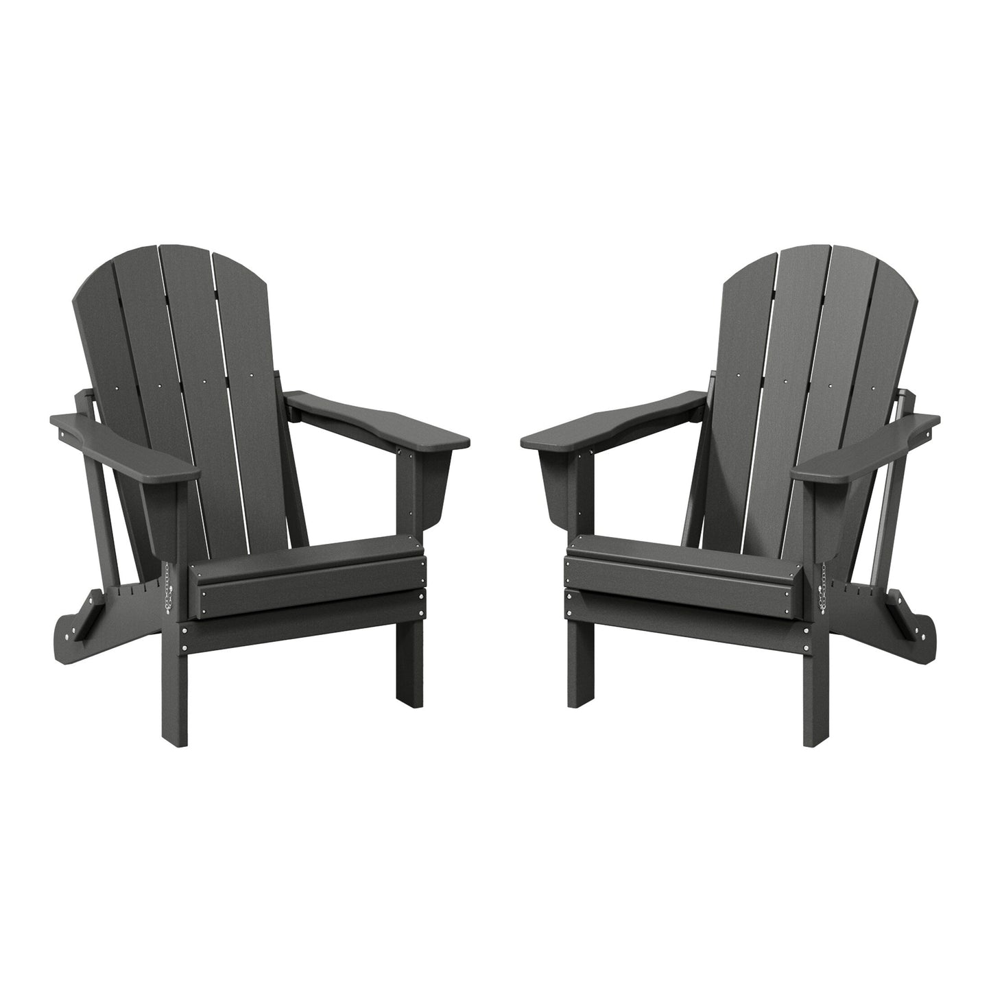 Sedie Adirondack pieghevoli per esterni e patio, resistenti alle intemperie, Polytrends Laguna (set da 2)