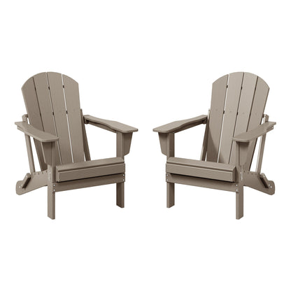 Sedie Adirondack pieghevoli per esterni e patio, resistenti alle intemperie, Polytrends Laguna (set da 2)