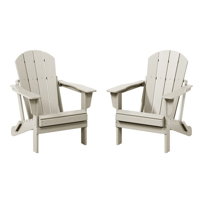Sedie Adirondack pieghevoli per esterni e patio, resistenti alle intemperie, Polytrends Laguna (set da 2)