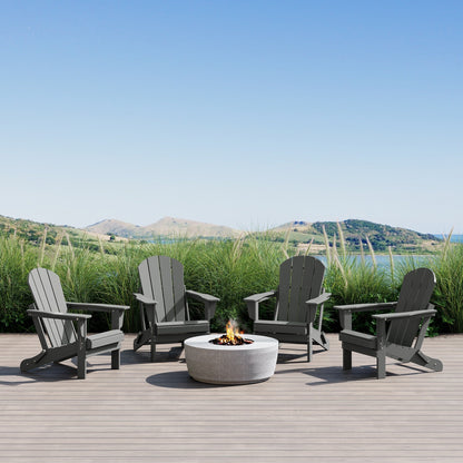 Sedie Adirondack pieghevoli per esterni e patio, resistenti alle intemperie, Polytrends Laguna (set da 4)