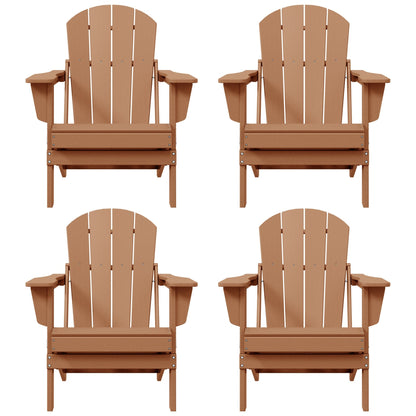 Sedie Adirondack pieghevoli per esterni e patio, resistenti alle intemperie, Polytrends Laguna (set da 4)