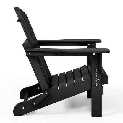 Sedie Adirondack pieghevoli per esterni e patio, resistenti alle intemperie, Polytrends Laguna (set da 4)