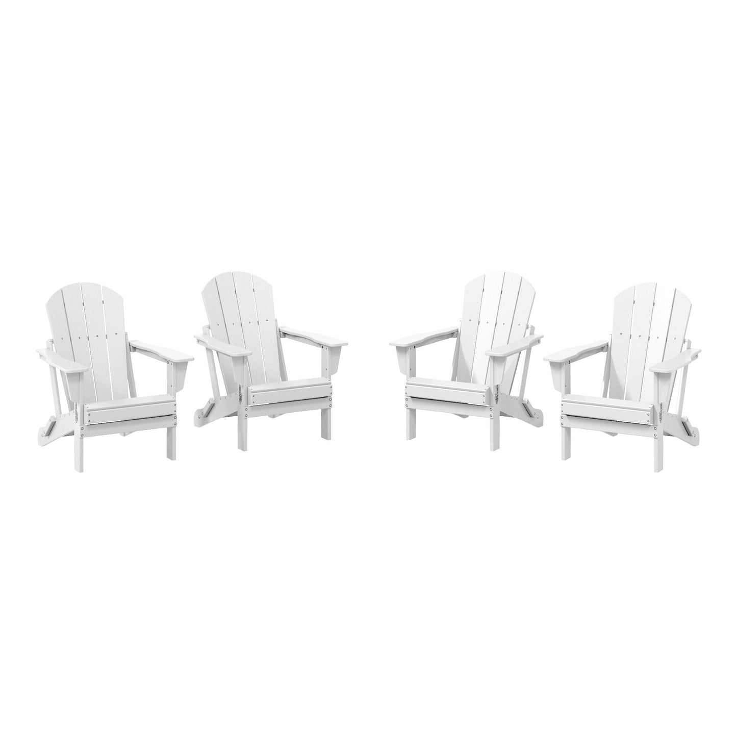 Sedie Adirondack pieghevoli per esterni e patio, resistenti alle intemperie, Polytrends Laguna (set da 4)