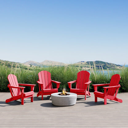 Sedie Adirondack pieghevoli per esterni e patio, resistenti alle intemperie, Polytrends Laguna (set da 4)