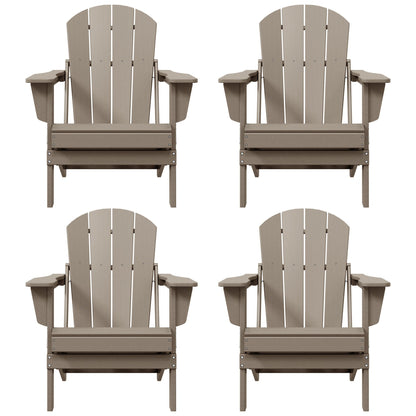 Sedie Adirondack pieghevoli per esterni e patio, resistenti alle intemperie, Polytrends Laguna (set da 4)