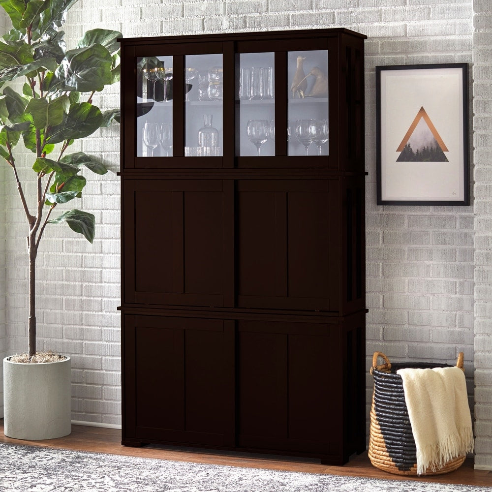 Vetrina impilabile con ante scorrevoli in vetro Porch &amp; Den Jefferson