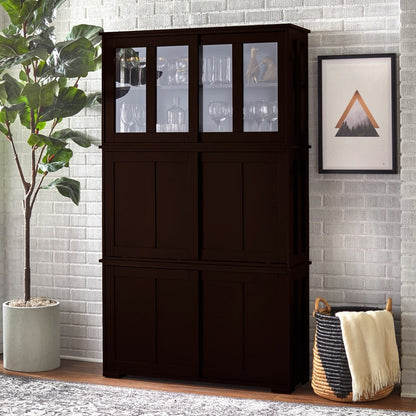 Vetrina impilabile con ante scorrevoli in vetro Porch &amp; Den Jefferson