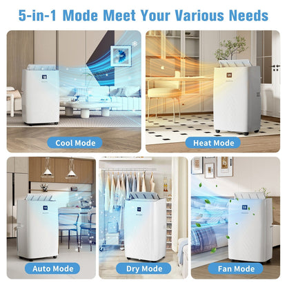 Condizionatore d'aria portatile con riscaldamento: raffreddamento da 12000 BTU e riscaldamento da 10000 BTU per stanze fino a 700 piedi quadrati