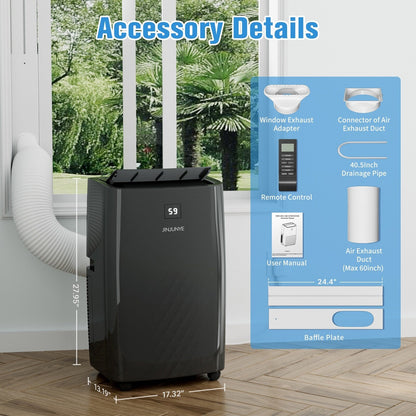 Condizionatore d'aria portatile con riscaldamento: raffreddamento da 12000 BTU e riscaldamento da 10000 BTU per stanze fino a 700 piedi quadrati