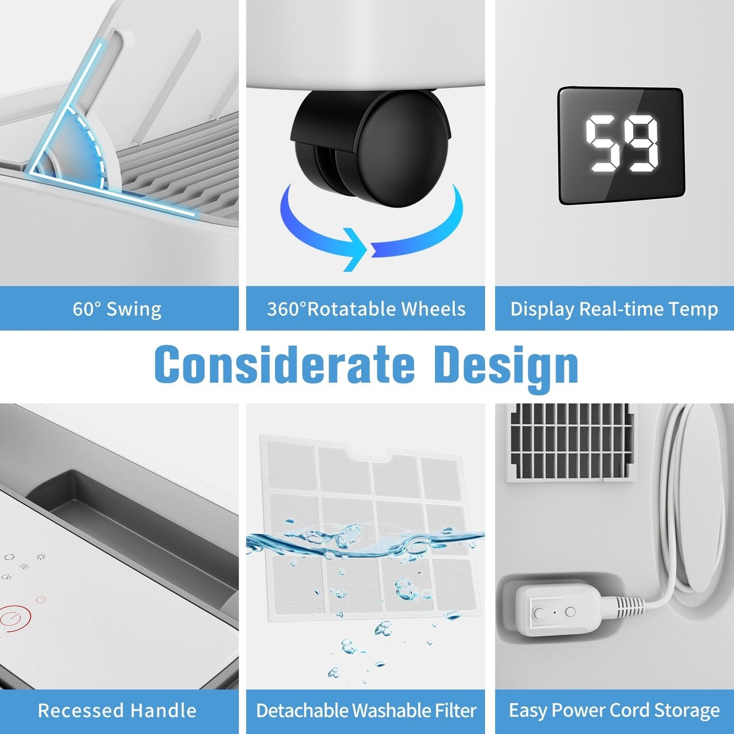 Condizionatore d'aria portatile con riscaldamento: raffreddamento da 12000 BTU e riscaldamento da 10000 BTU per stanze fino a 700 piedi quadrati