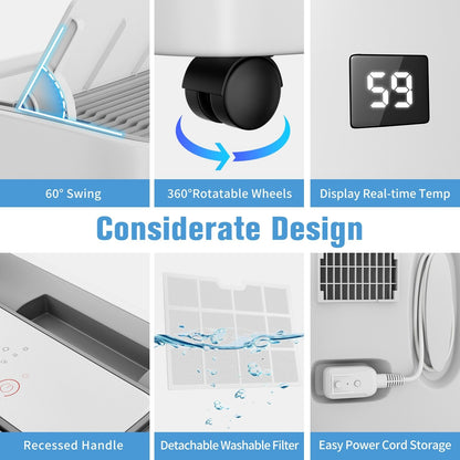 Condizionatore d'aria portatile con riscaldamento: raffreddamento da 12000 BTU e riscaldamento da 10000 BTU per stanze fino a 700 piedi quadrati