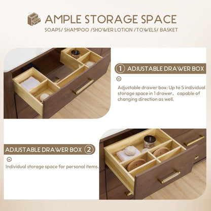 Mobile bagno Porto con piano in pietra di quarzo bianco senza specchio