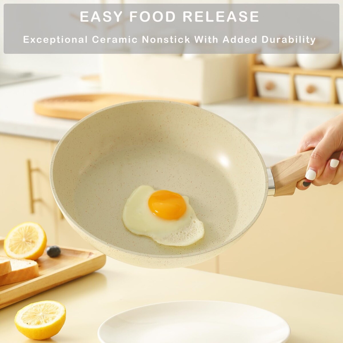 Set di pentole e padelle antiaderenti, set di pentole in ceramica, set da cucina antiaderente con padella, casseruola e padella per saltare