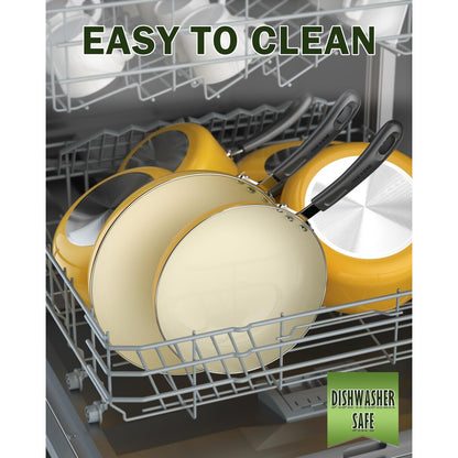 Set di pentole e padelle antiaderenti, set di pentole da cucina in ceramica da 10 pezzi, set di cottura antiaderente con casseruole