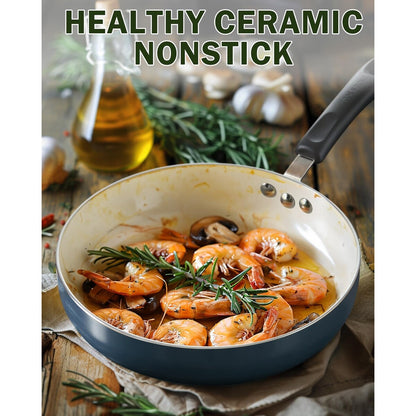 Set di pentole e padelle antiaderenti, set di pentole da cucina in ceramica da 10 pezzi, set di cottura antiaderente con casseruole