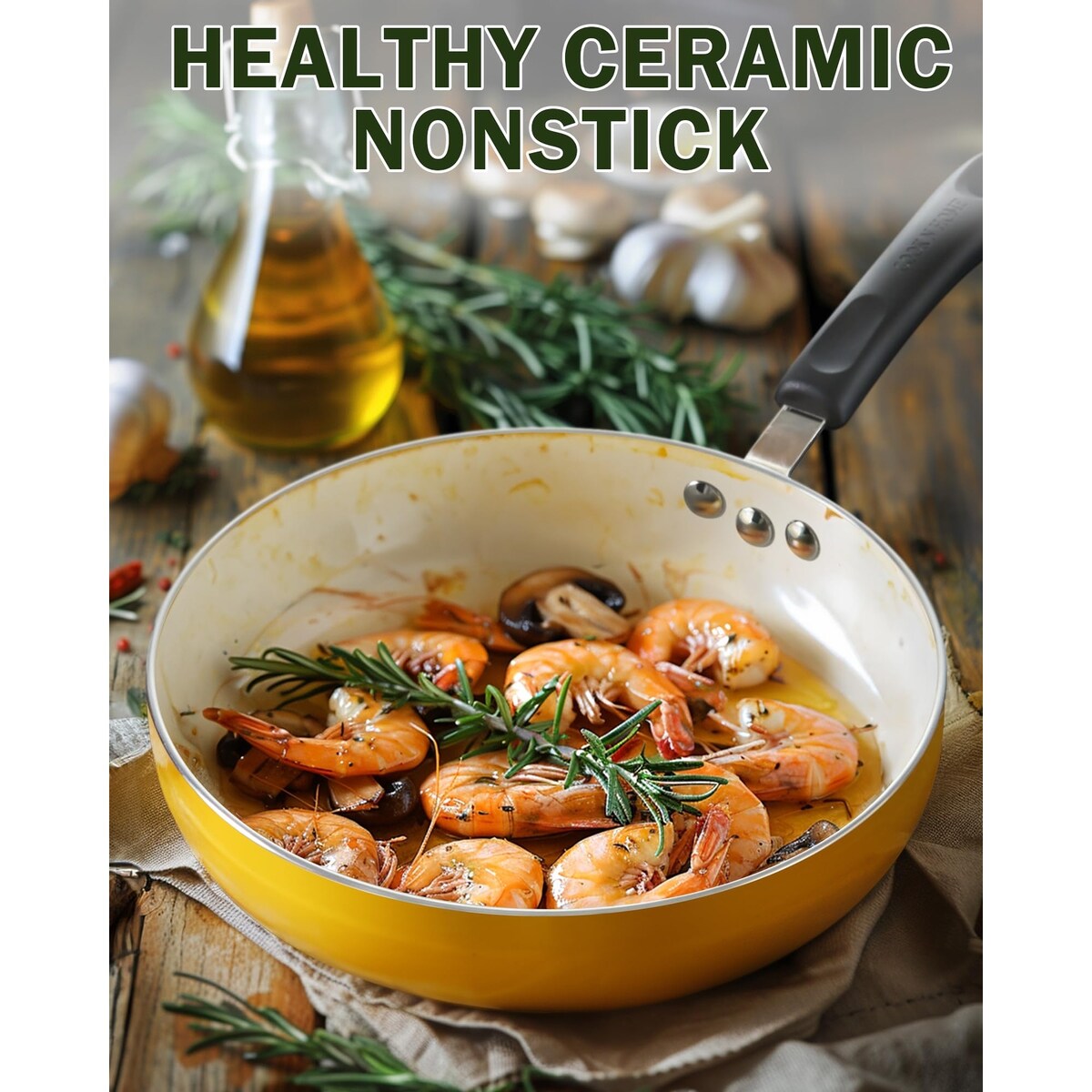 Set di pentole e padelle antiaderenti, set di pentole da cucina in ceramica da 10 pezzi, set di cottura antiaderente con casseruole