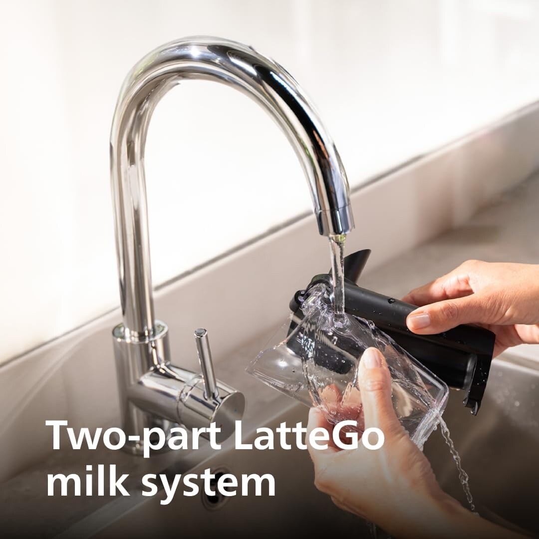 Macchina per caffè espresso Premium, 12 caffè caldi/freddi, sistema LatteGo, macinacaffè in ceramica, cromo nero