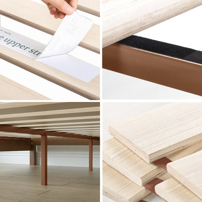 Priage di ZINUS Struttura letto con piattaforma in legno di pino rustico Deluxe