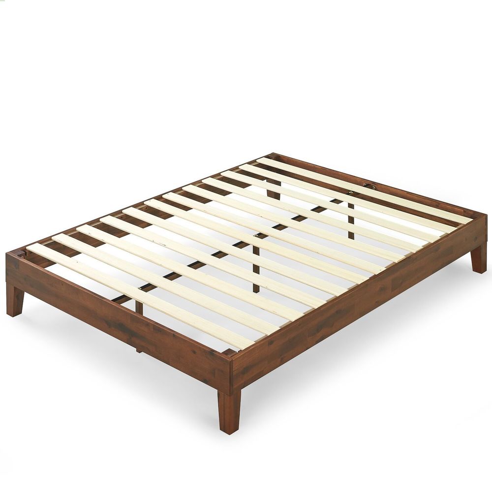 Priage by Zinus Deluxe Antique Espresso Letto a piattaforma in legno massello