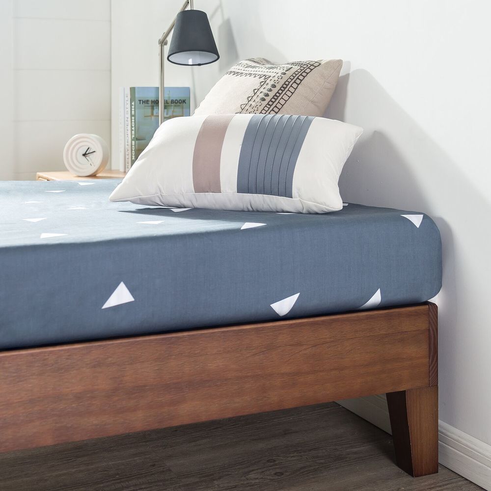 Priage by Zinus Deluxe Antique Espresso Letto a piattaforma in legno massello