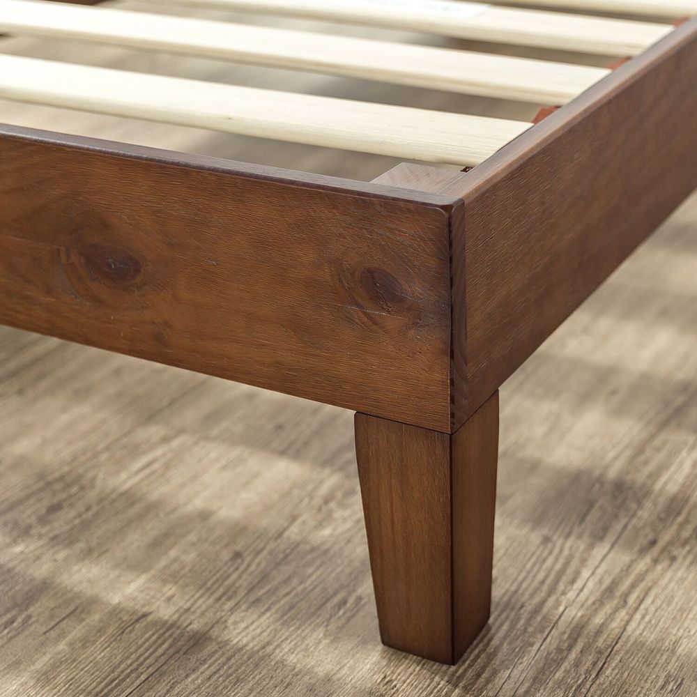 Priage by Zinus Deluxe Antique Espresso Letto a piattaforma in legno massello