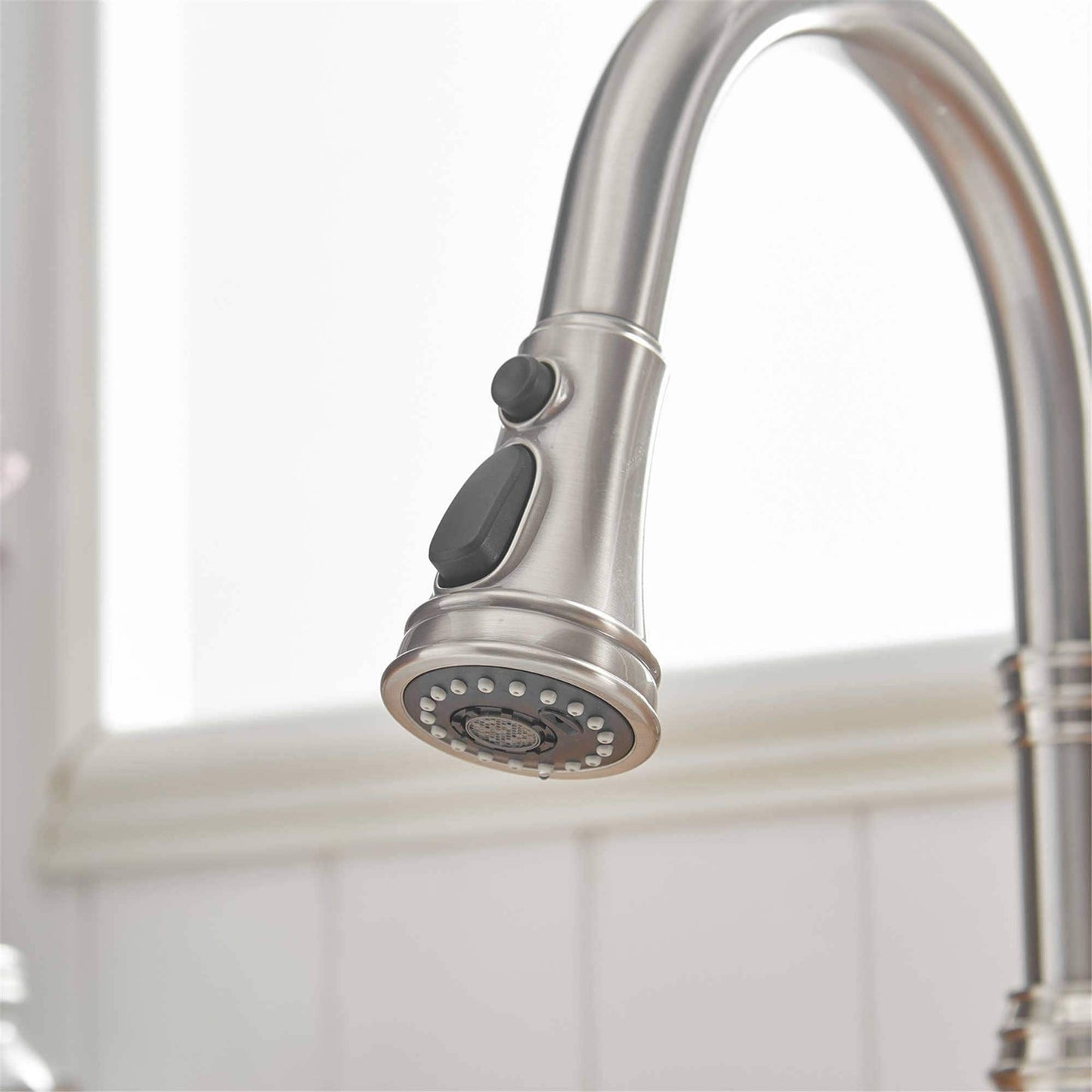 Rubinetto da cucina estraibile, maniglia singola, moderno, un foro, rubinetto per lavello da cucina con spruzzatore estraibile, rubinetto per lavabo con piastra di copertura