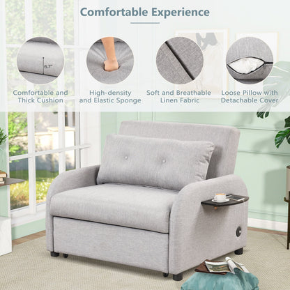 Divano letto estraibile 3 in 1 con tavolo a 2 ali