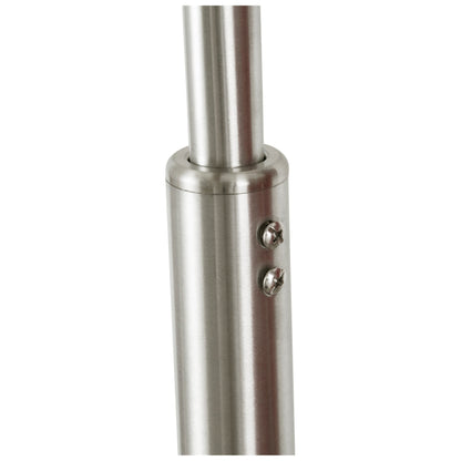 Lampada da terra ad arco regolabile in acciaio Q-Max 81 con paralume extra large e base in marmo