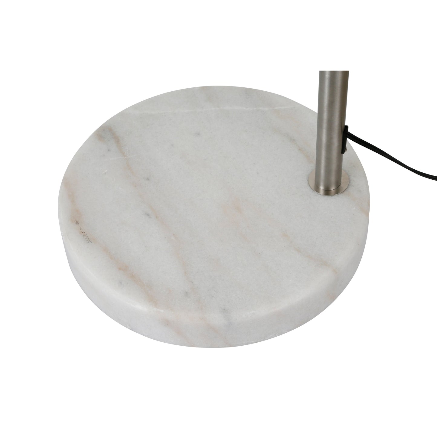 Lampada da terra ad arco regolabile in acciaio Q-Max 81 con paralume extra large e base in marmo