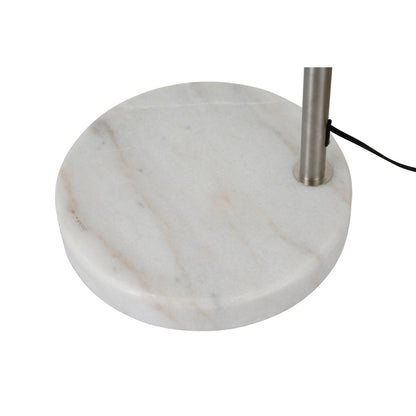 Lampada da terra ad arco regolabile in acciaio Q-Max 81 con paralume extra large e base in marmo