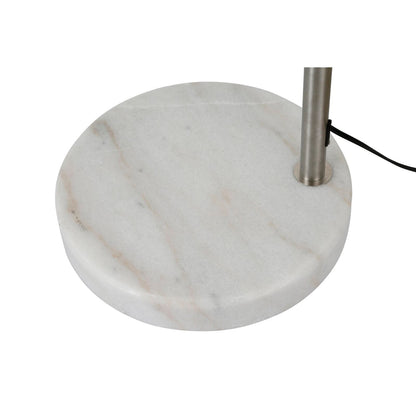 Lampada da terra ad arco regolabile in acciaio Q-Max 81 con paralume extra large e base in marmo