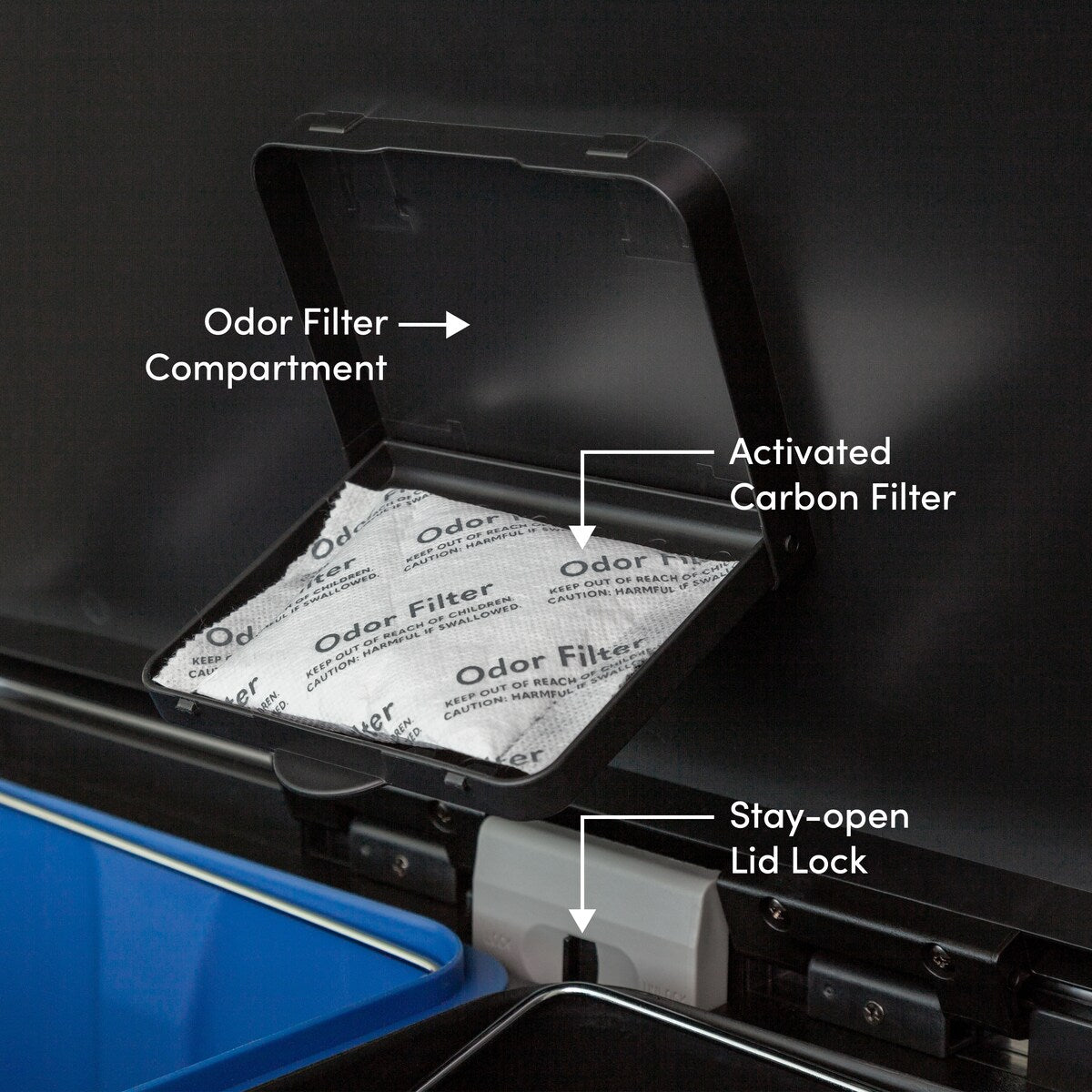 Qualiazero 16 Gal (unità doppia da 8 Gal) Contenitore rettangolare per il riciclaggio - Acciaio inossidabile