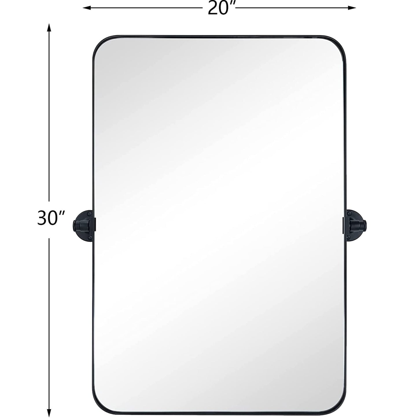 Specchio da parete in metallo girevole e inclinabile rettangolare Jonathan TEHOME