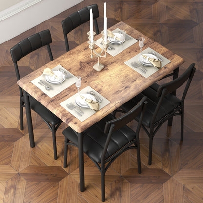 Tavolo da pranzo rettangolare per 4 persone con sedie imbottite