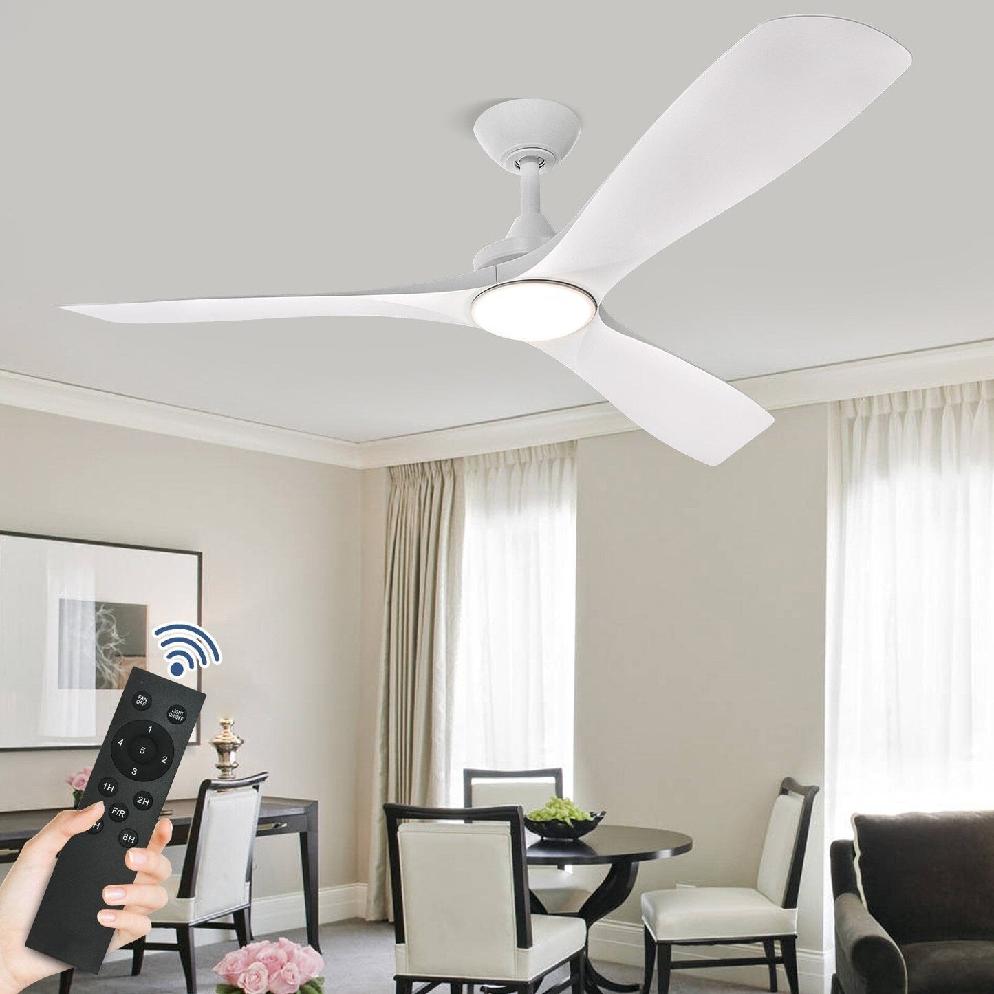 Ventilatore da soffitto con luci a filo e telecomando